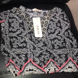 A bandana pattern black dress